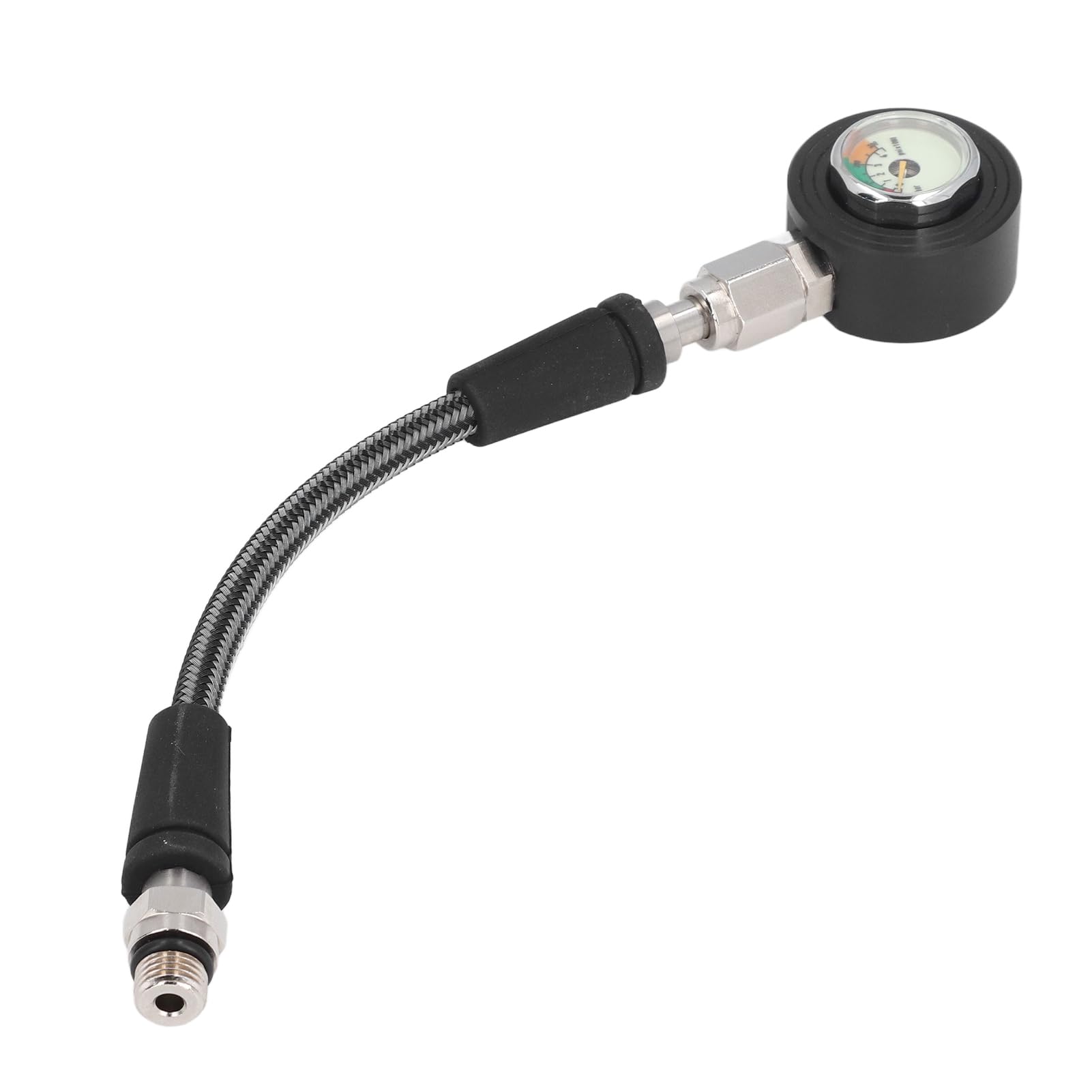 Scuba Diving Pressure Gauge, Professional Luminous Submersible Diving Night Glow Pressure Gauge, with High Pressure Hose, for BCD Regulator Underwater Diving (15cm)