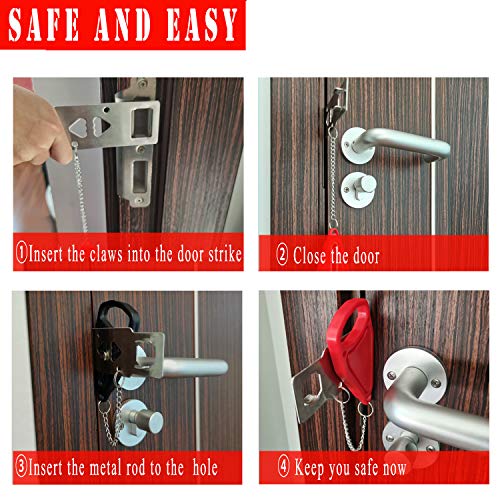 Portable Door Lock, Extra Locks for Additional Safety, AntiTheft Door