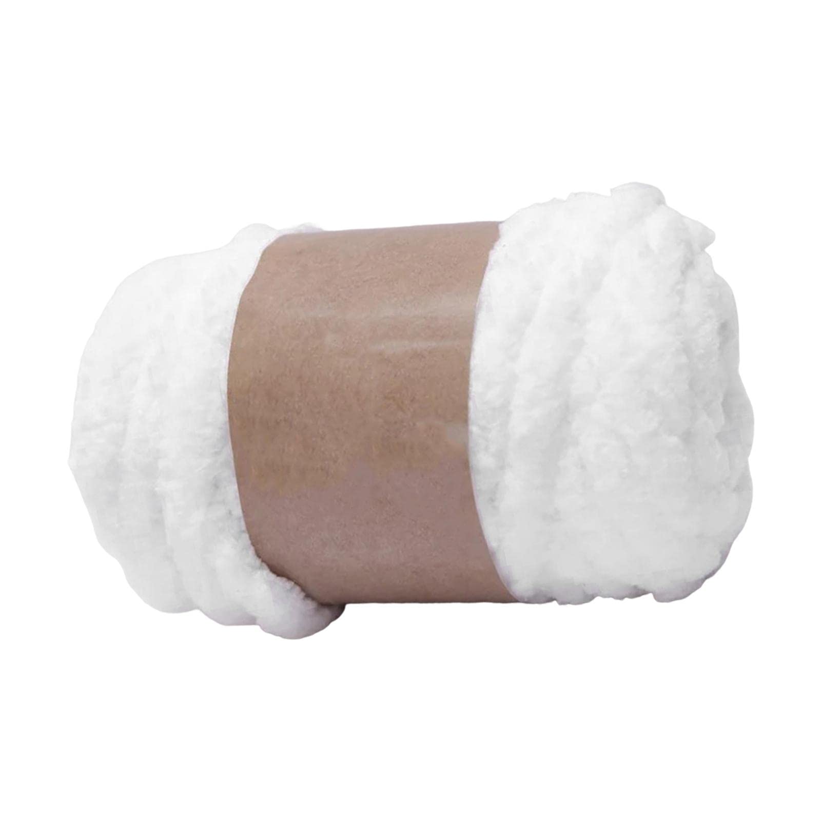 LOVIVER Chunky Wool Yarn Jumbo Yarn for Knitted Blanket, Weaving, Sweater, Pet Bed - White