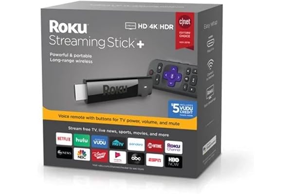 Roku Streaming Stick+ | HD/4K/HDR Streaming Device with Long-range Wireless and Voice Remote with TV Controls (Renewed)
