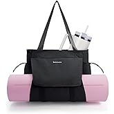 sportsnew Yoga Mat Bag Tote Yoga Gym Bags For Women Men with Waterproof Wet Pocket & Hook-and-loop, Quick Access Storage Yoga Mat Bag Carrier