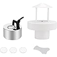 FITNATE 350ml/H Mist Maker Metal Fogger Atomizer for Water Fountain Pond Pot Rockery Sink, with Removable Splash Guard,Atomized disc and Changing Tools