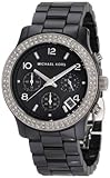 Michael Kors Women's Quartz Stainless Steel and Ceramic Dress Watch, Color:Black (Model: MK5190