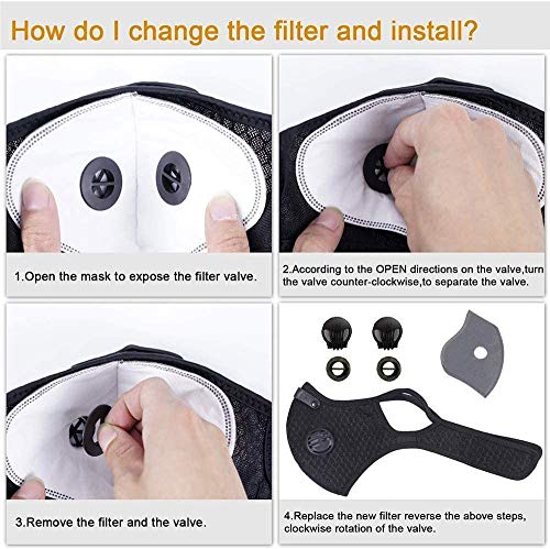PIPITREE-1-Pc-Anti-Dust-Reusable-Half-Face-Mask-Men-Motorcycle-Mask-Outdoor-Cycling-Sports-Activated-Carbon-Filter-Mask-Orange