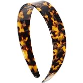 EVITA PERONI Wide Headbands for Women with Teeth Acetate Resin Hair Bands for Women's Hair No Headache Headband No Slip Hairbands-Tortoise