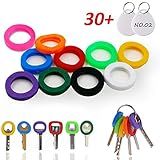 VIC VSEE InterUS Key Caps Covers Tags, 30 Pcs, Key Cap Sleeve Rings Key Identifier Rings Label ID Perfect Coding System to Identify Your Key in 10