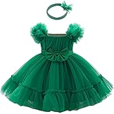 Dressy Daisy Baby Girls' Flower Girl Dress Tulle Ball Gown with Headband for Wedding, Party, Pageant or Special Occasions