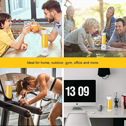 Portable Blender, Personal Smoothie and Shake Blender, Mini Blender, Electric Shaker Bottle with USB Rechargeable for Travel Outdoor and Home Kitchen (FDA, BPA free)