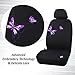 FREMONT AUTO Car Seat Covers Set for Cars, Trucks, Vans, SUV - Butterfly, Airbag Compatible (Polycloth) (Purple)