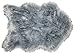 Chanasya Super Soft Faux Fur Fake Sheepskin Grey Sofa Couch Stool Casper Vanity Chair Cover Rug/Solid Shag Area Rugs For Living Bedroom Floor - Slate Blue Grey 2ftx3ft