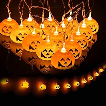 Home Decoration EFGTEK Halloween 20LED Pumpkin String Lights 3D Halloween Orange Pumpkin Lights Decor for Outdoor Garden Party Yard Patio Xmas Tree