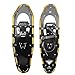 Winterial Highland 30 Inch Lightweight Aluminum Rolling Terrain Comfort Snowshoes with Adjustable Poles and Carry Bag, Black and Gold