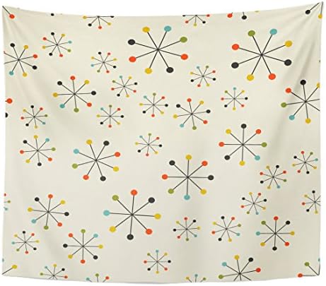 VaryHome Tapestry 60S Mid Century Absctract Geometric Pattern Space Retro Design 1950S 1960S Home Decor Wall Hanging for Living Room Bedroom Dorm 50x60 Inches