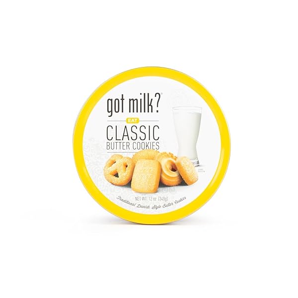 GOT MILK? TRADITIONAL DANISH STYLE BUTTER COOKIES IN 12 OZ. GIFT TIN