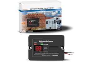 PANGAEA Digital RV Propane Gas Detector with 85dB Loud Alarm, DC 12V, for Trailer, Motorhome, Motorcoach (Surface Mount - Black)