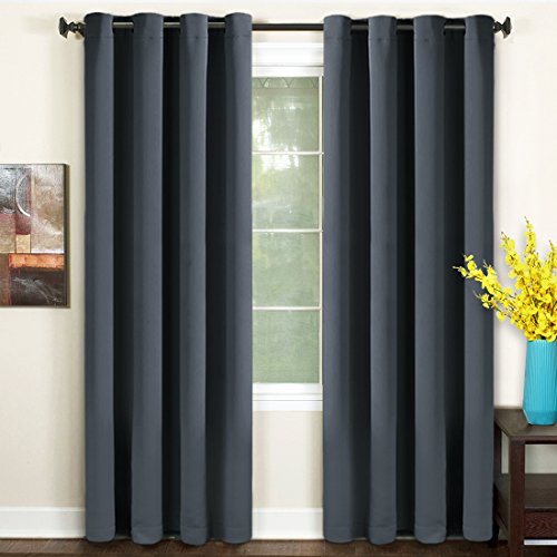 TEKAMON Blackout Curtains Thermal Insulated Grommet Draperies Room darkening Panels for Living room, Bedroom, 