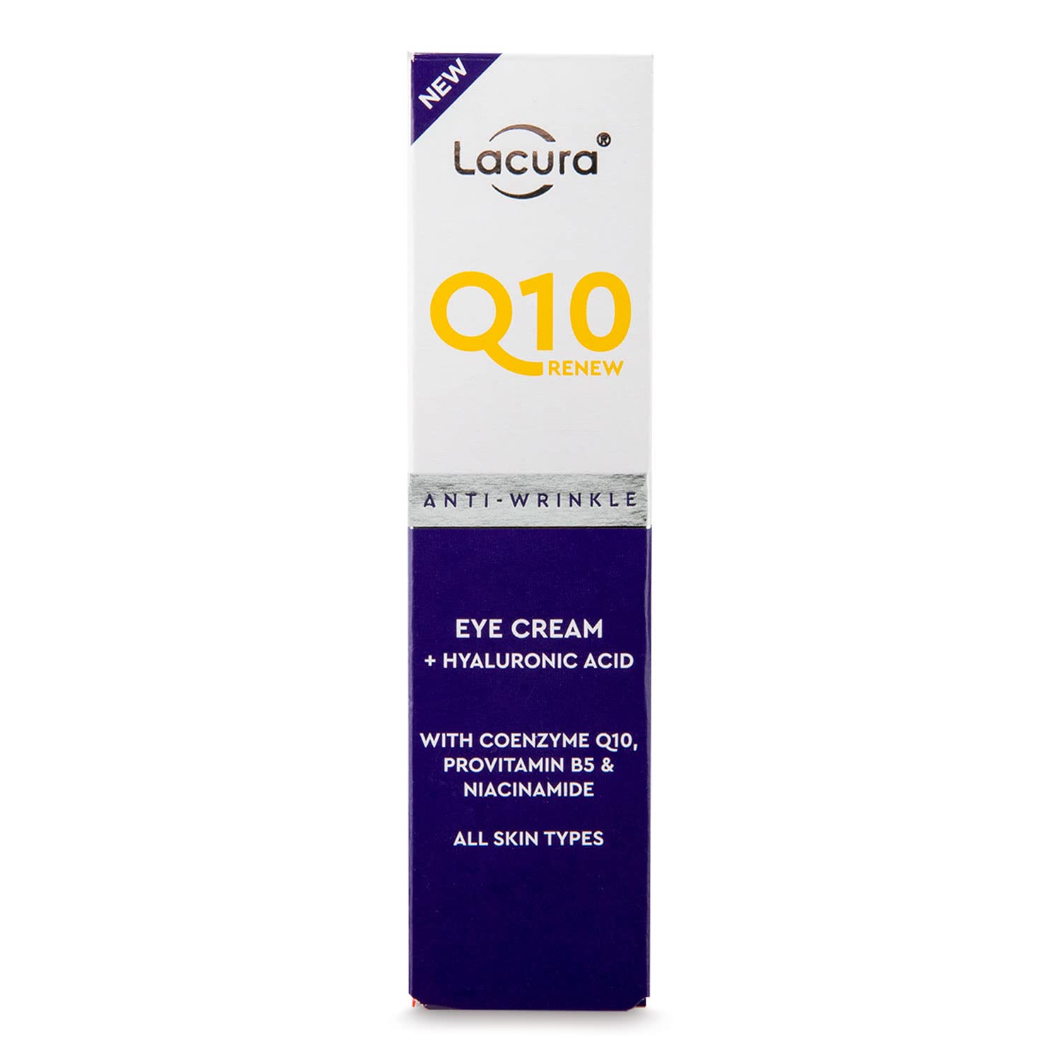 Lacura Q10 Renew Eye Cream + Hyaluronic Acid with Coenzyme Q10, Provitamin B5 and Niacinamide 20ml, Anti-Aging Moisturizing Treatment for Youthful and Radiant Eyes