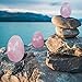 Rose Quartz Jade Yoni Eggs, Set of 3 Yoni Eggs for Kegels Exercise - Predrilled yoni eggs for women With Wooden Gift Box - vaginal weights - Kegel Eggs for Countering Stress Adult Urinary Incontinence