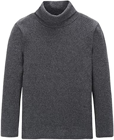 CUNYI Boys Girls Turtleneck Long Sleeve Soft Cotton T-Shirts Solid