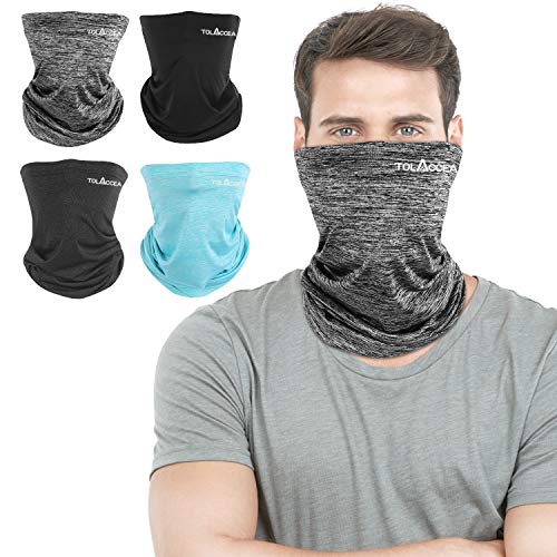4PCS Neck Gaiter Bandana Face Scarf Balaclava Face Cover Windproof Dust Sun UV Protection Headwear Face Scarf for Women Men Outdoor Cycling Running Hiking