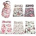 Infant Floral Swaddle Wrap with Headbands Hats Value Set Newborn Receiving Blanket Photography Props 35X35inch