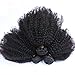 Mongolian Afro Kinky Curly Bundles Human Hair Bundles 18 20 22 Inch 4B 4C Afro Kinky Bulk Human Hair Virgin Hair Weave Bundles for Black Women Human Hair Weft Natural Black Color