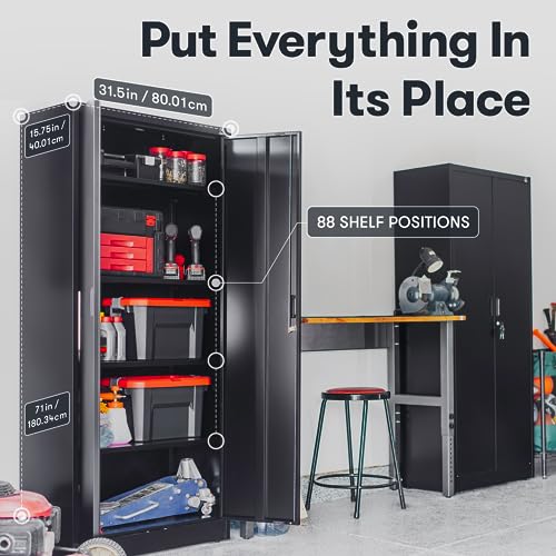 Fedmax Heavy Duty Metal Garage Storage 71inch Tall Large