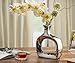 Halter HAL-269 Fine Ceramic Vase with a Metallic Chrome like Finish– Ideal for home décor or for party centerpieces. Great Quality, Sturdy, and Stylish - Top Gift Idea! (Large)