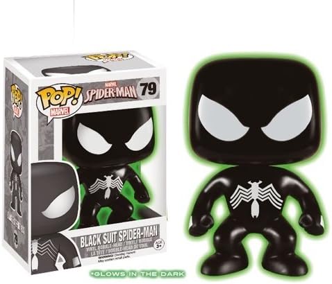 Funko POP DC Black Suit Spider-Man Exclusive Glows in the Dark Marvel with Locking Tab Protector Case
