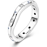 Hapour 925 Sterling Silver Ring for Women,Eternity Gorgeous Rings Stackable Rings for Women as Gifts Ring Size 4-10