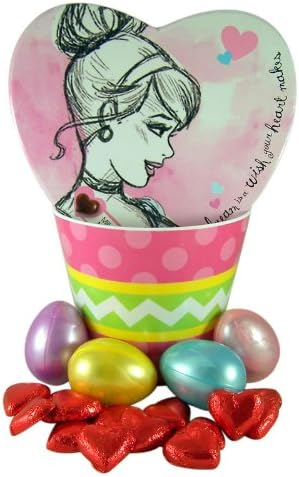 Disney Princess Easter Basket with Heart Shape Cinderella Candy Box and Chocolates