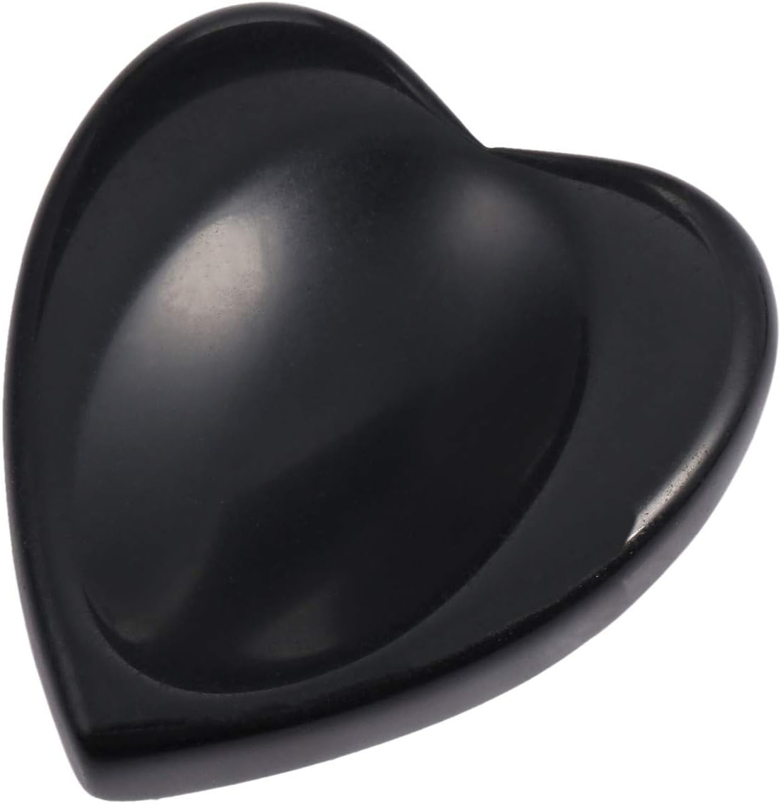 mookaitedecor Pack of 2 Natural Black Obsidian Heart Shaped Crystal Thumb Worry Stones for Anxiety Stress Relief Polished Pocket Stones Palm Quartz Healing Crystal Gifts for Reiki Chakra Balancing
