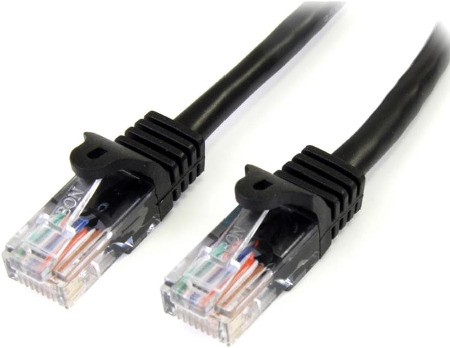 StarTech.com 7m Black Cat5e Patch Cable with Snagless RJ45 Connectors - Long Ethernet Cable - 7 m Cat 5e UTP Cable (45PAT7MBK)