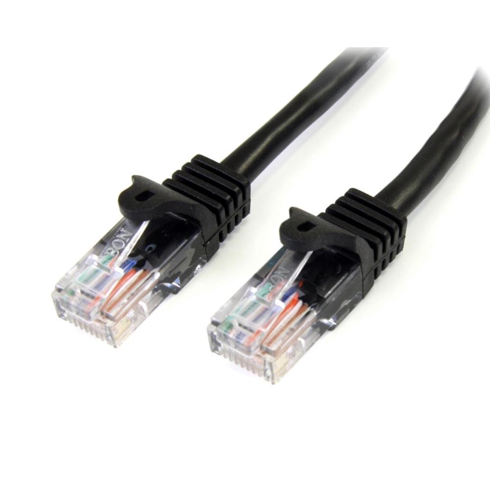 StarTech.com 10m Black Cat5e Patch Cable with Snagless RJ45 Connectors - Long Ethernet Cable - 10 m Cat 5e UTP Cable (45PAT10MBK)