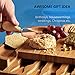 Bamboo Cheese Board - Wooden Charcuterie Serving Platter with Cutlery Server Knife Set Ceramic Bowls and Slate Chalk Labels & Markers - Perfect Gift Idea