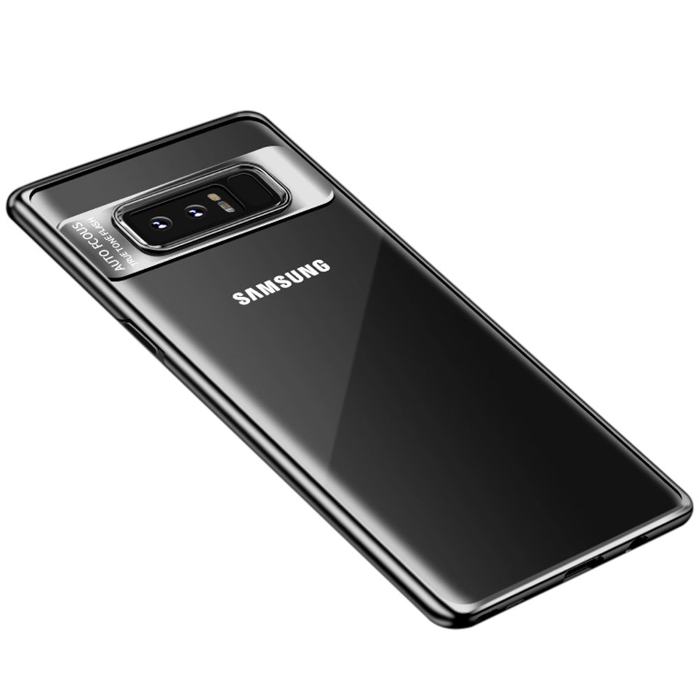 Hülle für Samsung Galaxy Note 8, Senisttech Ultra Dünn Full Protection Shockproof Schutzhülle With Electroplated Craft-Transparent TPU Silikon Handyhülle für Samsung Note 8 (Schwarz)