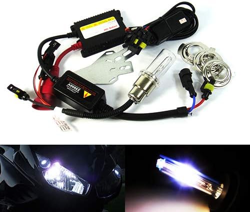1x H4 H6 H6M Bulb Bi Xenon Dual Beam HID Headlight Conversion Kit Motorcycle Slim AC Ballast 35W 6000K White