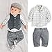 Touchme New Newborn Baby Boy Grey Waistcoat + Pants + Shirts Clothes Sets Suit 3pcs (fit 85-95cm baby)