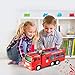 TOYTHRILL Electric Fire Engine Truck Toy with Automatic Sensor, 3D Star Flashing Lights and Siren Music for Toddlers & Kids Ages 3+ yrs