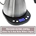 Electric Gooseneck Kettle with Variable Temperature Control - 1L Electric Teapot Drip Kettle with Digital Base - Stainless Steel Coffee Kettle and Electric Pour Over Tea Pot