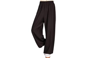 Tai Chi Pants,Wing Chun Tai Chi Loose Pant for Men Women Kung Fu Trousers Martial Arts Pants with Pockets(Size:XL,Color:A)