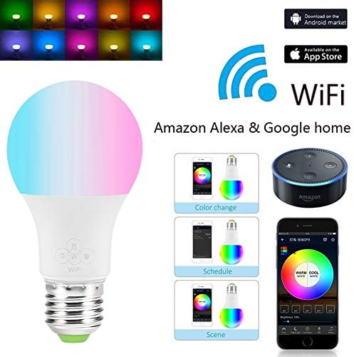 North cool 1/3pcs Smart WiFi Bulb LED Light 4.5W / 6.5W RGB Magic Light Bulbs Lights Compatible with Alexa Google Smart Home (Color : 6.5w, Size : 3pcs buld)