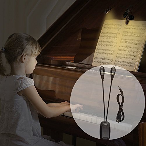 Fenleo Music Stand Light Book Reading Light USB Battery Operated Clip on and Portable Lights