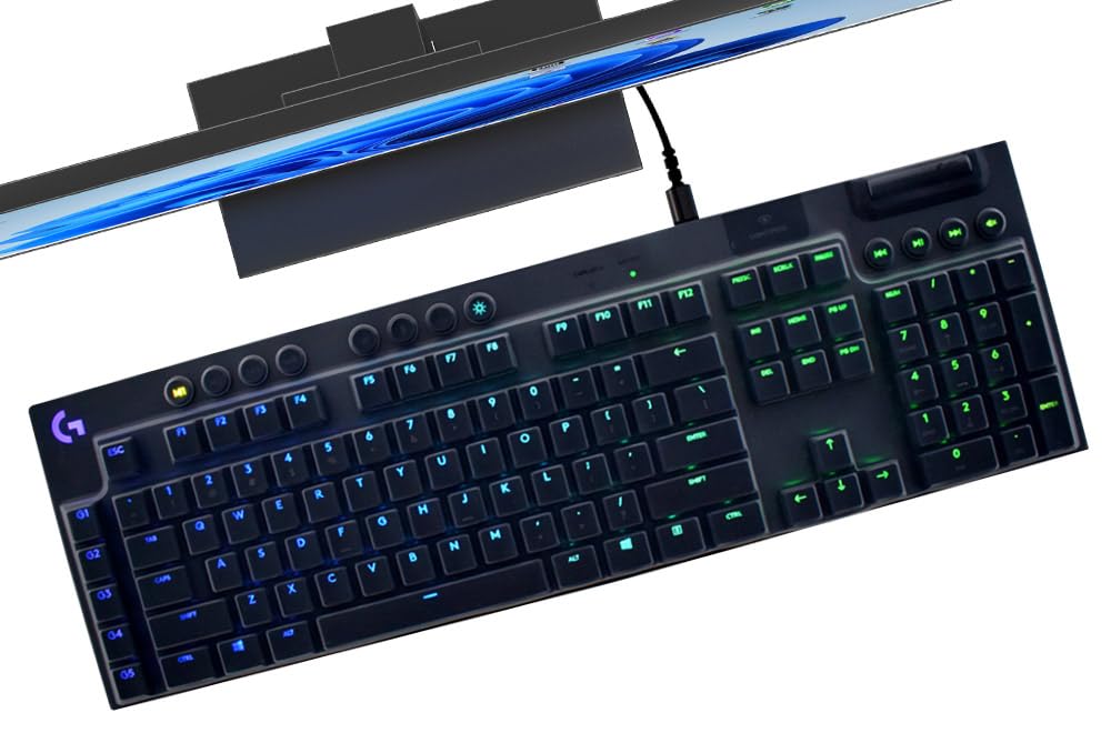 Photo 1 of Keyboard Cover Skin for Logitech G815 G915 RGB Mechanical Gaming Keyboard, Logitech G815 Wired Keyboard Protector, Logitech G915 Wireless Keyboard Silicone Protective Skin, Clear