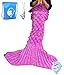 LAGHCAT Mermaid Tail Blanket with Scale Knit Crochet Mermaid Blanket for Adult,Sleeping Blanket,71