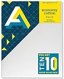Art Alternatives stretched  White Canvas Super Value Pack-8 x 10 inches-Pack of 10