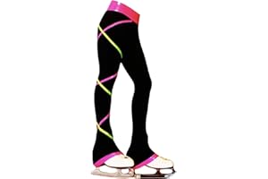 Ice Fire Figure Skating Criss Cross Pants - Pink/Lime