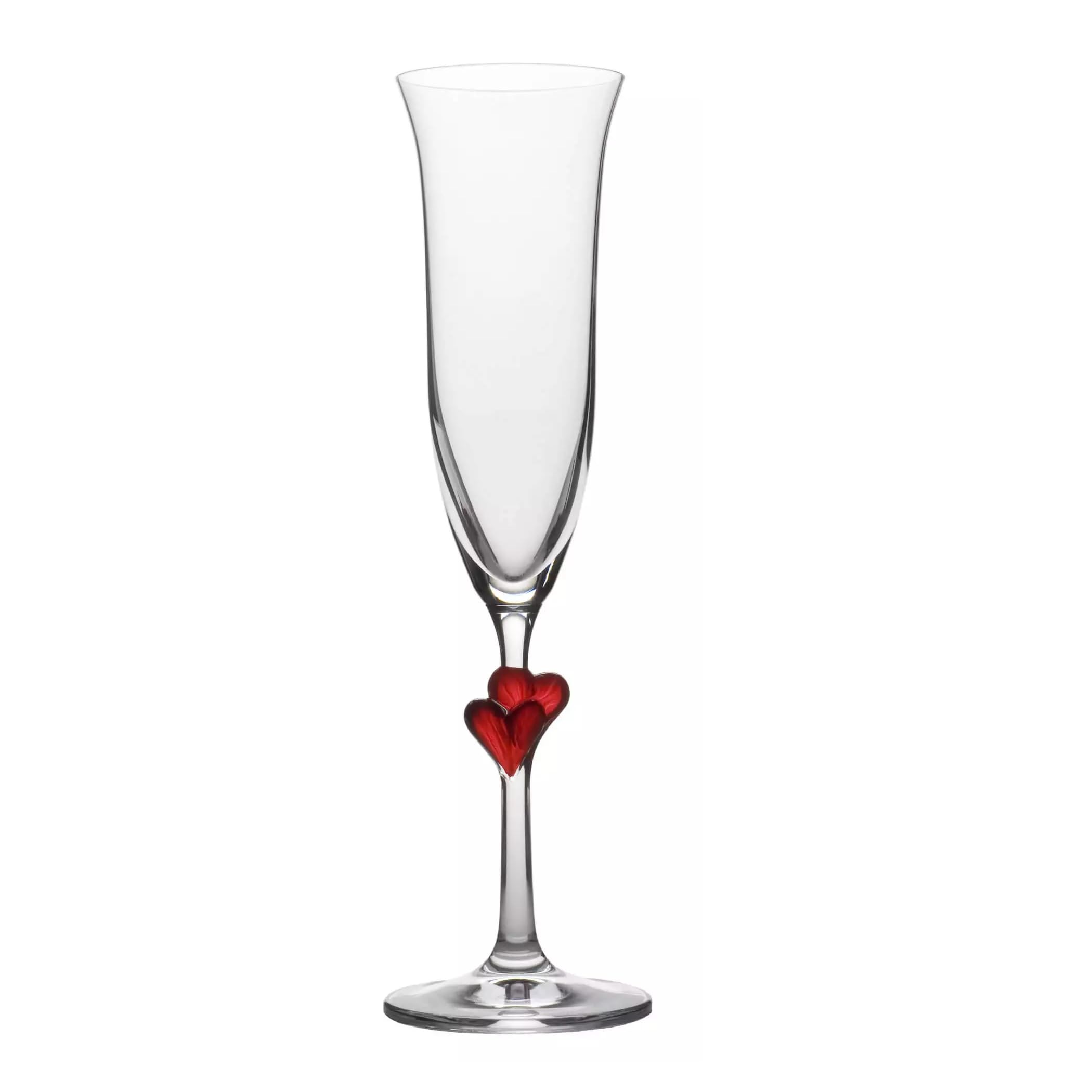 Stolzle Heart Champagne Flutes Frosted, Clear, 150ml (5oz), Set of 2