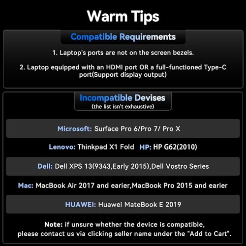 Laptop Screen Extender, 1.3lb Ultra Lightweight 14" 1080P FHD Portable Monitor for Laptop, Plug & Play Dual Travel Screen Monitor, Laptops Dual Monitors Attachment, Fits Windows/Mac/Android/Chrome