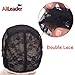 Wig Cap for Wig Making Double Lace Wig Cap with Adjustable Straps Wig Cap for Women Wig Making Caps on The Back Swiss Lace Hairnet (Black XL)